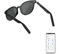 GetD Lunettes AI Intelligentes pour Hommes et Femmes, Lunettes Audio Bluetooth et Écouteurs à Oreilles Ouvertes et Assistant AI avec Traduction AI (Cadre Noir + Lentille Grise)