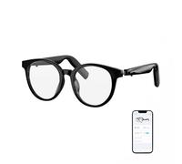 GetD Lunettes Bluetooth, lunettes intelligentes à oreilles ouvertes, grandes lunettes de soleil polarisées rondes, lunettes audio Bluetooth 5.4, anti-fuites sonores, réduction du bruit d'appel