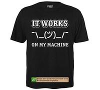 getDigital It Works on My Machine - T-Shirt Hommes pour Geeks avec Slogan Motif en Bio Coton Manche Courte Col Rond, M
