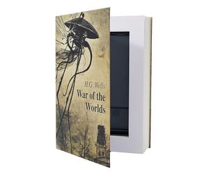 getDigital War of the Worlds Coffre-fort en forme de livre - Cachette secrète en forme de livre pour objets de valeur, coffre-fort à livres, caisse à monnaie dissimulée, coffre-fort caché