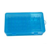 Getdoublerich Boîte de rangement pour bobines de fil à coudre 6 à 42 axes - Boîte de transport transparente pour bobines de fil à coudre (bleu)