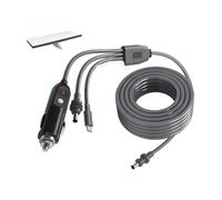 Getdoublerich Câble d'alimentation 3 en 1 100 W pour Starlink Mini, chargeur de voiture avec adaptateur CC et USB-C vers DC, cordon de 5 m de long pour camping-car, camion, voyage, utilisation à