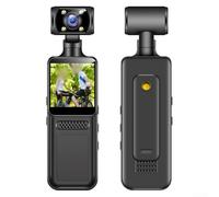 Getdoublerich Caméra de poche 4K avec enregistreur d'action portable avec audio et enregistrement en boucle, caméra de poche