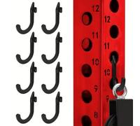 Getdoublerich Crochet en J pour Power Rack et Cage Squat, Diamètre du Trou 16-25mm, Acier Robuste avec Revêtement PVC Antidérapant, Support d'Haltère Fitness Rouge