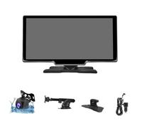 Getdoublerich Écran sans fil de 10,3" avec caméra embarquée 4K, double pour Android Auto, contrôle vocal, écran tactile HD, caméra de recul, portable pour affichage intelligent pour voitures