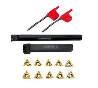 Getdoublerich Ensemble porte-outils de filetage avec inserts en carbure SER 1010H11 SNR 0010K11 11ER A60 1IR A60 et clé T8 pour tournage intérieur extérieur