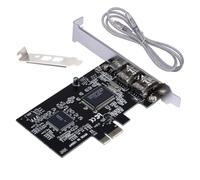 Getdoublerich FireWire 3 ports IEEE 1394a pour carte d'extension PCie pour carte d'extension X1, adaptateur OHCI 1.1 DV HDV pour Canon pour Sony pour caméscopes Panasonic, disque dur externe, pour