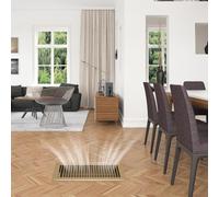 Getdoublerich Grille d'aération de plancher en acier robuste de 10 x 25,4 cm, grille d'aération sautable pour systèmes CVC, registre en métal robuste pour la maison, le bureau, le commerce, marron