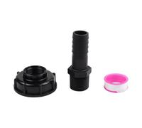 Getdoublerich IBC Bouchon de réservoir d'eau S60 x 6 avec embout en pouces - Adaptateur de réservoir d'eau en plastique pour jardin et irrigation agricole - Noir