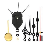 Getdoublerich Kit de mouvement d'horloge à quartz avec tige de 12 mm de long, pièce de réparation de moteur d'horloge murale pour panneau de 2 à 3 mm, noir