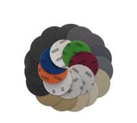 Getdoublerich Lot de 10 disques abrasifs en carbure de silicium de 7,6 cm, papier abrasif humide/sec grain 240-10000, flocage arrière pour polissage de meubles en métal et bois