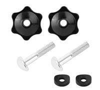 Getdoublerich Lot de 2 boutons de poignée de tondeuse à gazon avec vis et rondelles pour tondeuses Toro (modèles 92-2260, 106-4161, 107-3844) - Boutons en plastique de 3,8 cm de diamètre avec anneau