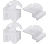 Getdoublerich Lot de 2 glissières avant 3051162 et 2 patins arrière 3051163 pour tiroir de four, pièces de rechange en plastique compatibles avec des modèles spécifiques, transparent
