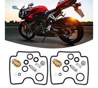 Getdoublerich Lot de 2 kits de réparation de carburateur pour Suzuki GZ250 1999-2009, GS500F 2004-2009, jet d'aiguille en laiton avec joints en caoutchouc