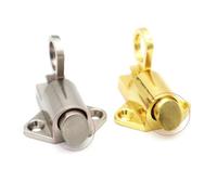 Getdoublerich Lot de 2 loquets en alliage de zinc de 45 mm, crochet à ressort poli pour fenêtre de grenier, trappe de sécurité, vis incluses, argenté