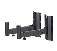 Getdoublerich Lot de 2 supports muraux rétractables pour haut-parleurs audio encastrés - Support de montage en acier rotatif à 180° - Capacité de charge de 35 kg - Noir
