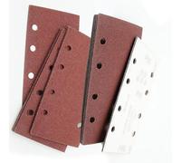 Getdoublerich Lot de 20 feuilles de papier abrasif rectangulaire floqué 185 x 93 mm 8 trous pour meuleuse d'angle, grain 80/180/240/320 pour cloison sèche