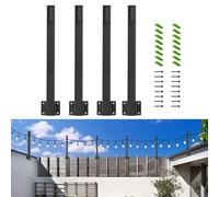 Getdoublerich Lot de 4 tiges lumineuses réglables pour extérieur, support robuste pour jardin, décoration d'éclairage