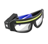 Getdoublerich Lunettes de sécurité à LED mains libres avec détecteur de mouvement, 800 lumens USB-C rechargeable, angle réglable de 90°, étanchéité IPX4 pour course à pied, camping, réparation