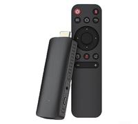 Getdoublerich Mini clé TV Q6 + télécommande vocale Bluetooth pour Android 10 TV Box avec HDR, 1080p, Lecteur réseau WiFi, contrôle de la Maison connectée, Streaming HD