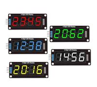 Getdoublerich Module d'affichage d'horloge LED Tm1637 de 0,56" à 4 chiffres, tube d'anode commune RVB avec contrôle des niveaux de gris pour projets Arduino (vert)