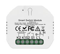 Getdoublerich Module de commutation pour rideau Zigbee Smart WiFi - 1 à 100 % - Variateur vocal pour Alexa Home - Minuteur à distance de l'application Tuya - Fil sous tension unique