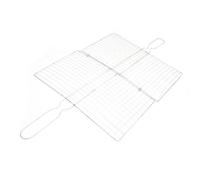 Getdoublerich Panier de barbecue en acier inoxydable pour griller viande, légumes et fruits de mer - 19,5 x 34,5 cm, bord lisse, résistant à la corrosion, facile à nettoyer