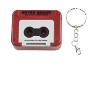 Getdoublerich Porte-clés rétro pour mini magnétoscope, porte-clés portable en ABS avec design nostalgique, amateur de musique vintage pour sac à clés, rouge
