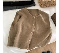 Getdoublerich pour les loisirs Street Style Gilet Gilet sans manches Retro | Design uni, col en V, sans manches pour un ajustement parfait, fermeture à boutons, pour une pièce polyvalente à superposer