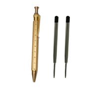 Getdoublerich Stylo à bille en laiton avec recharge G2 lisse, instrument d'écriture créatif en métal doré pour le bureau et les étudiants, 138 mm