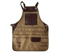 Getdoublerich Tablier de soudage en toile multi-poches pour artisans, protection anti-pollution