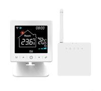Getdoublerich Thermostat WiFi sans fil intelligent RF433 pour chaudière à gaz avec support et télécommande
