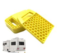 Geteawily Patins de nivellement pour camping-car, stabilisateurs de cric attachés permanents, blocs de cale de nivellement de remorque, stabilisateurs de camping-car grands coussinets de cric aident à