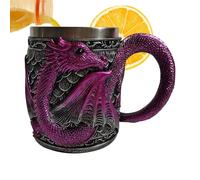 Geteawily Tasse À Café Dragon,Chope Dragon Pour Boisson - Tasse en Acier Inoxydable et Résine pour Décorations de Fête à Thème Pause Étude Rituel du Matin Camping Lecture