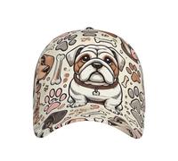 Geteruichi Casquette de baseball réglable en coton pour homme, motif patte de chien, bouledogue, teckel, golf, course à pied, noir