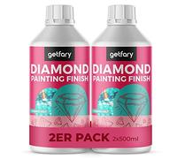 getfary Diamond Painting Finish Lot de 2 flacons de 500 ml de mastic transparent pour jusqu'à 32 images (50 x 50 cm)