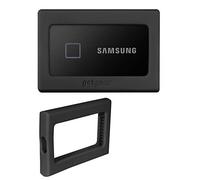 getgear Silicone Bumper pour Samsung T7 Touch Portable SSD - 1TB 2TB 500GB USB 3.2, Forte absorption des chocs, Antidérapant - Noir compact Size noir