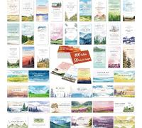 Gethelud 100 Cartes de Versets Bibliques, 50 Designs Délicats, Mini Cartes de Prière Style Aquarelle, Cartes de Citations Motivantes et Inspirantes pour Chrétiens Religieux