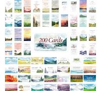 Gethelud 200 Cartes de Versets Bibliques, 60 Designs Délicats Mini Cartes de Prière Style Aquarelle Cartes de Citations Motivantes Inspirantes pour Femmes Chrétiennes Religieuses
