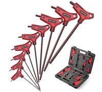 GETLIOTOOL 9 PCS T-Griff Jeu de clés Kit de Tournevis en T Métrique Acier S2 Haute Ténacité Dureté Bras Extra Long Clé Hexagonale à Tête Sphérique de 2 à 10mm avec Poignée Transversale