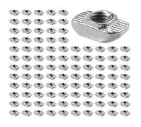GETLITOOL 100PCS Écrous en T Écrous à Tête de Marteau Écrou Marteau Fente 8 Âme Écrou 8 M6 EU30 en Acier au Carbone de Haute Qualité pour Poignées de Porte l'Industrie des Machines