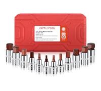 GETLITOOL 12PCS Jeu de Douilles Hexagonales Longues 1/2 Pouce,H5-H22 | Embouts Allen en Acier S2+Douilles CRV 50BV30,Traitement HRC60+,Coffret Rouge pour hocs ynamométrique,Atelier