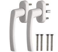 GETLITOOL 2PCS Poignée de Fenêtre Blanche Serrure de Fenêtre en Aluminium sans Clé Poignée de Fenêtre de Sécurité Enfant en Longueur de Tige 35mm pour Porte Fenêtre Porte Balcon Maison