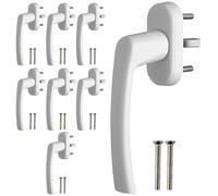GETLITOOL 8PCS Poignée de Fenêtre en Alliage d'Aluminium,Tige 35mm-Blanc | Poignée de Porte de Balcon avec 16 Vis Dissimulée,Entraxe 43mm,Sécurité Enfant,pour Toutes les Fenêtres et Portes de Balcon