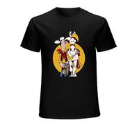 GETLUCKY T-shirt Lucky Luke pour homme Jolly Jumper Dalton Gang Daisy Town Morris Terence, Noir , XL
