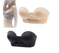 GETMINT Soutien-gorge sans bretelles, boucle avant sans bretelles, soutien-gorge push-up invisible sans couture avec boucle avant, 2 pièces - B, 85A/B