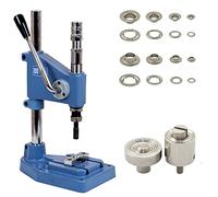 GETMORE Parts Kit de presse à œillets composé d'une presse à ressort + outil à œillets + 500 œillets conformes à la norme DIN 7332 en laiton argenté nickelé 14 mm