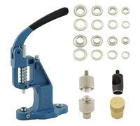 GETMORE Parts Oeillet + Grommet + Outil de Trou + 100 Oeillets,Laiton,Inoxydable - Argent, 10 mm