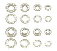 GETMORE Parts Oeillets en métal avec rondelles, Laiton, Inoxydable - 100 Pieces (Argent, 7 mm)
