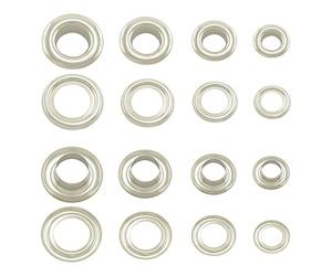 GETMORE Parts Oeillets en métal avec rondelles, Laiton, Inoxydable - 50 Pieces (Argent, 17 mm)